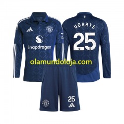 Camisola Manchester United Manuel Ugarte 25 Criança Equipamento Segundo 2024-2025 Manga Comprida
